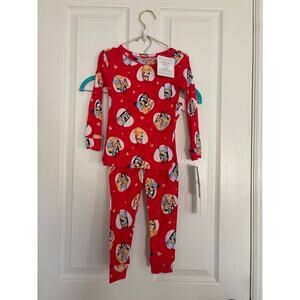 NWT Bluey Valentine Pajama Set Size 4T Red PJs